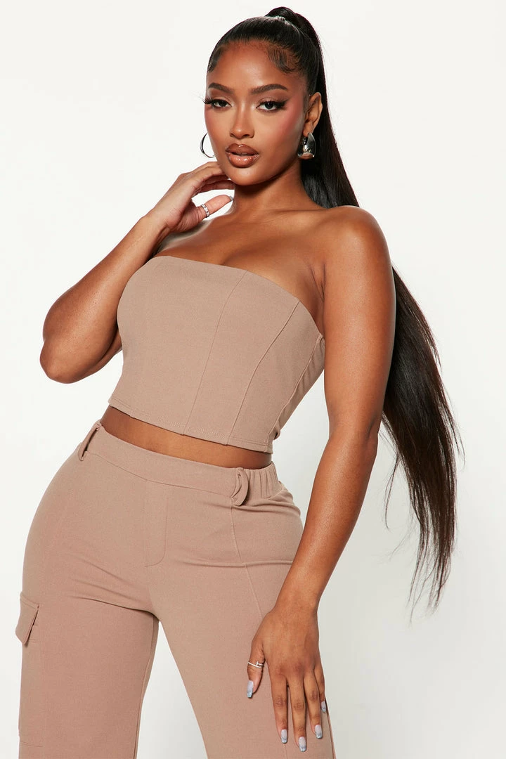 Fashion Nova Wide Leg Sets Jenika Pant Set - Mocha