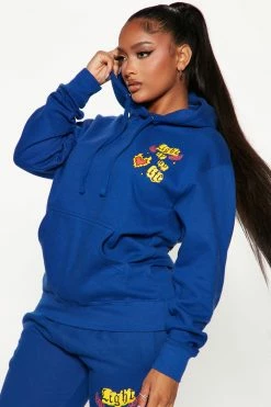 Fashion Nova Light Up My Life Graphic Hoodie - Royal Matching Separates