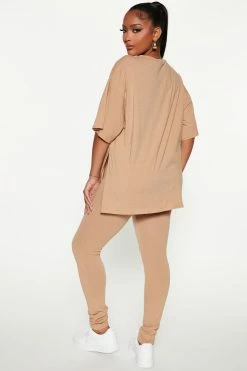 Fashion Nova Legging Sets The Anti Social Legging Set - Taupe