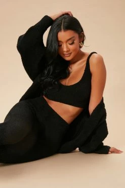 Fashion Nova Living In It 3 Piece Legging Set - Black Legging Sets