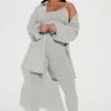 Fashion Nova Easy Weekend 3 Piece Legging Set - Heather Grey