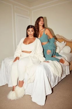 Fashion Nova Living In It 3 Piece Legging Set - Ivory Legging Sets