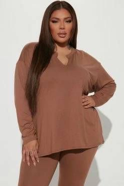 Fashion Nova Lets Chill Together Legging Set - Mocha Legging Sets