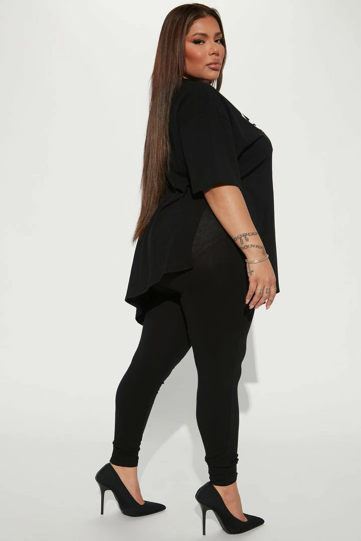 Fashion Nova Legging Sets Good Vibes Legging Set - Black