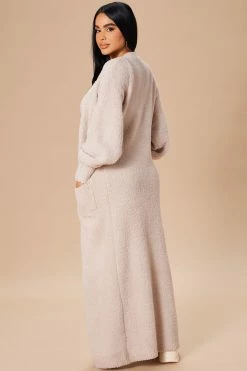 Fashion Nova Living In It 3 Piece Legging Set - Taupe Legging Sets