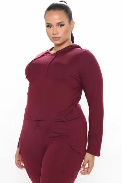 Fashion Nova Ready For The Weekend Lounge Set - Burgundy