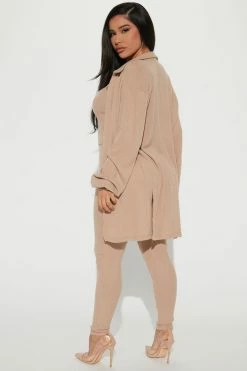 Fashion Nova Legging Sets Easy Weekend 3 Piece Legging Set - Taupe