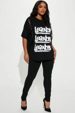 Fashion Nova Legging Sets Legend In The Making Legging Set - Black