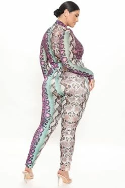 Fashion Nova Legging Sets Slither To Me Legging Set - Purple/combo