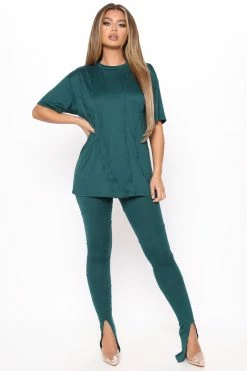 Fashion Nova Follow The Leader Legging Set - Hunter Legging Sets