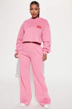 Fashion Nova Moody Much Cropped Sweatshirt - Pink