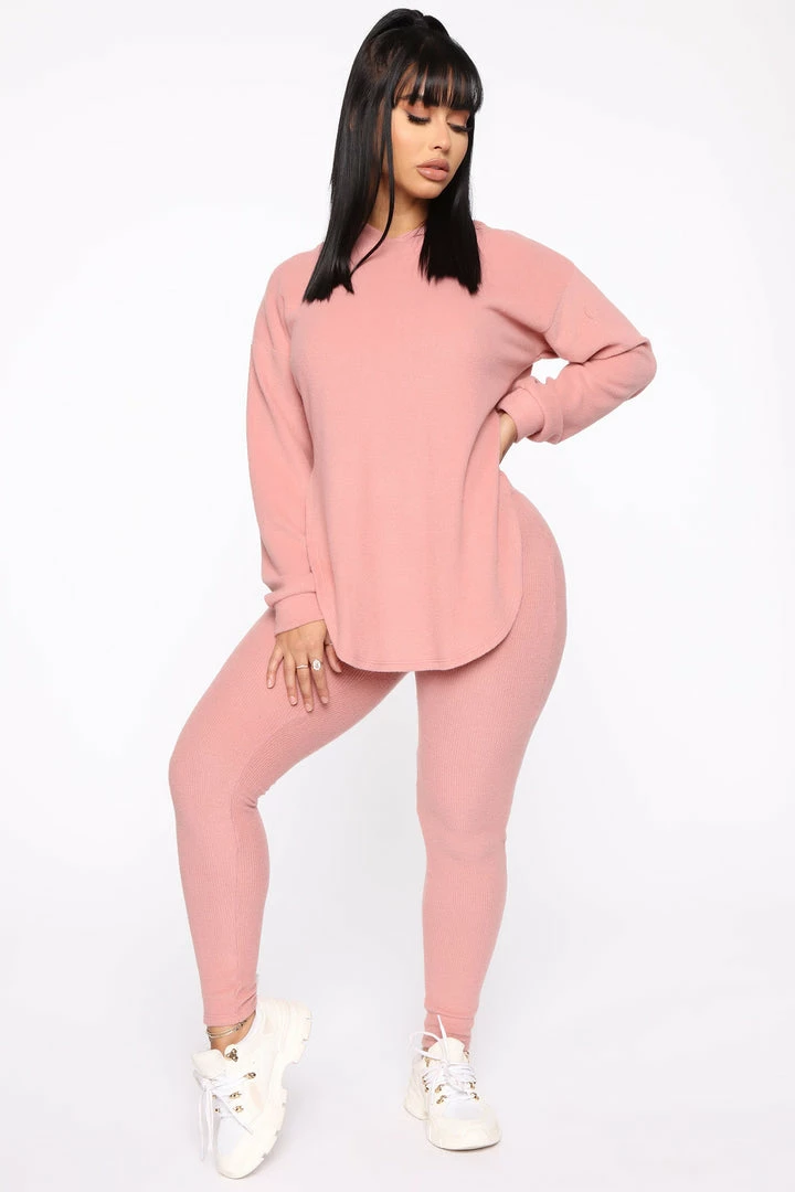 Fashion Nova Cutting Corners Legging Set - Mauve Legging Sets
