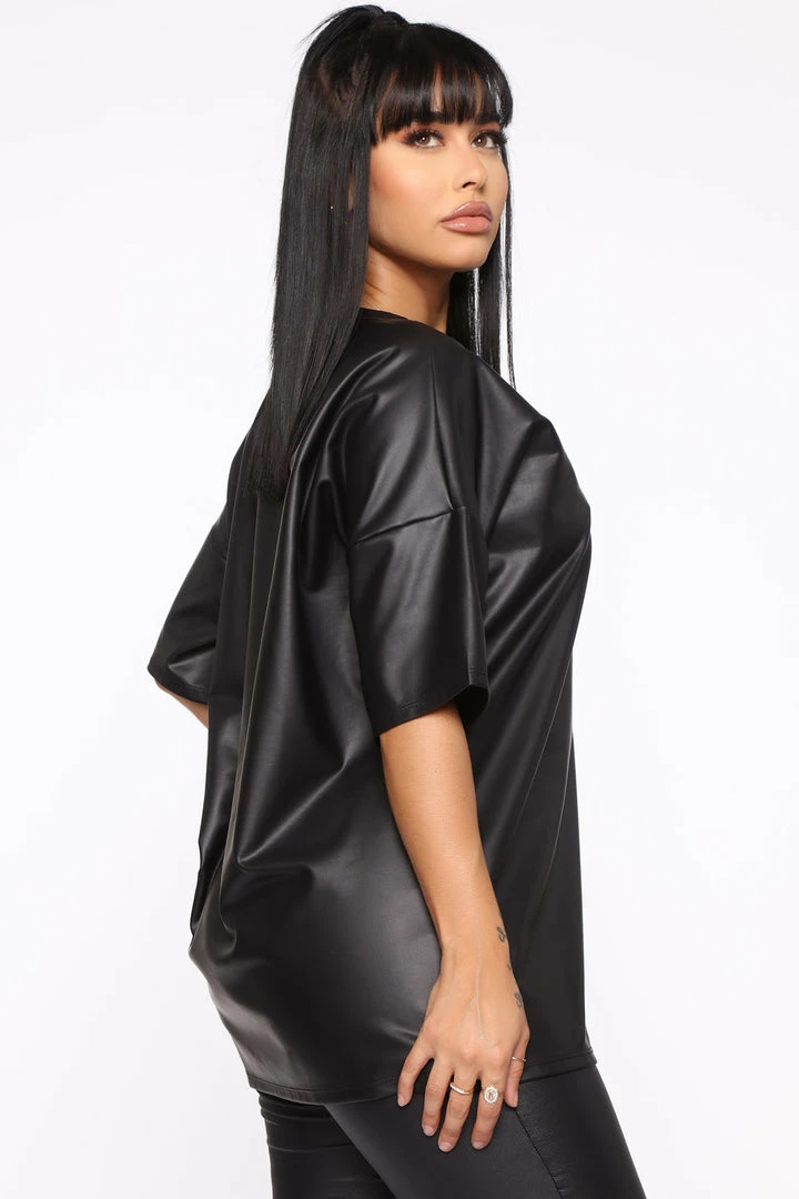 Fashion Nova Legging Sets Chelsea Faux Leather Legging Set - Black