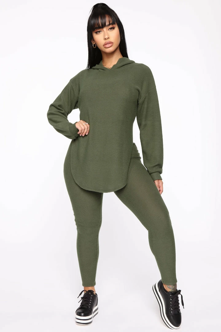 Fashion Nova Legging Sets Cutting Corners Legging Set - Olive