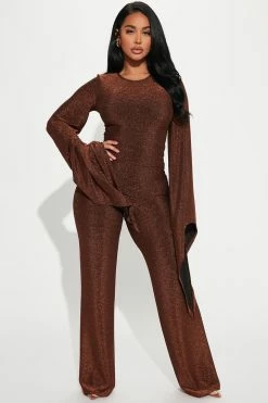 Fashion Nova Shine Like Me Pant Set - Gold