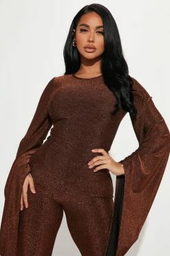 Fashion Nova Shine Like Me Pant Set - Gold