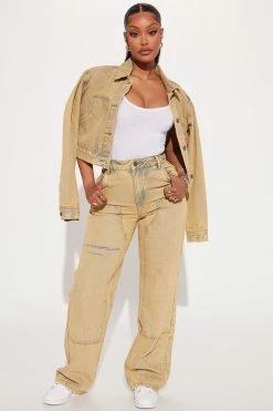 Fashion Nova Matching Separates No Bad Days Acid Wash Straight Leg Jeans - Acid Wash