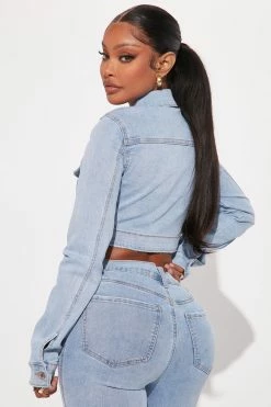 Fashion Nova Matching Separates Darling Denim Bolero Jacket - Light Wash