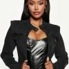 Fashion Nova Matching Separates Own The Night Quilted Moto Jacket - Black