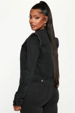 Fashion Nova Matching Separates Own The Night Quilted Moto Jacket - Black