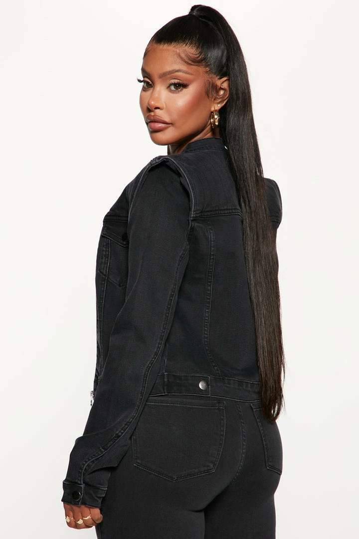 Fashion Nova Matching Separates Own The Night Quilted Moto Jacket - Black