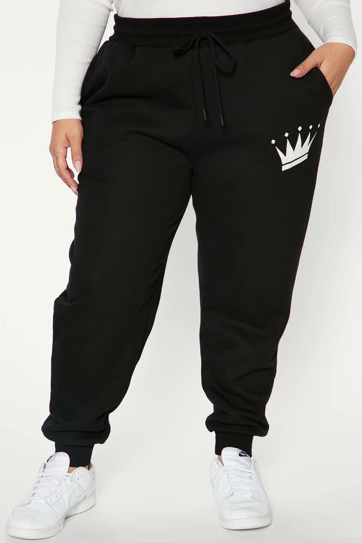 Fashion Nova Family Goals Women's Queen Jogger - Black Matching Separates