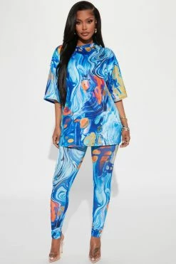 Fashion Nova Out Of This World Legging Set - Blue