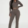 Fashion Nova Tia Pant Set - Charcoal Wide Leg Sets