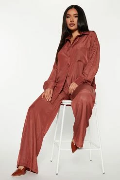 Fashion Nova Anita Pant Set - Rust