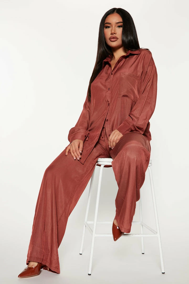 Fashion Nova Anita Pant Set - Rust