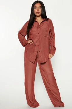 Fashion Nova Anita Pant Set - Rust