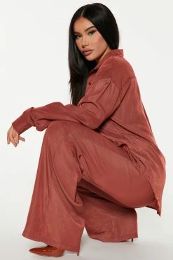 Fashion Nova Anita Pant Set - Rust