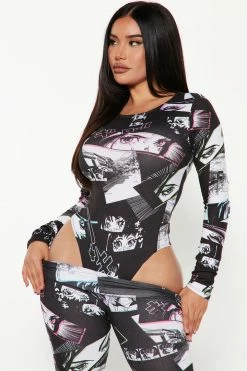 Fashion Nova All The Eyes Anime Legging Set - Black/combo