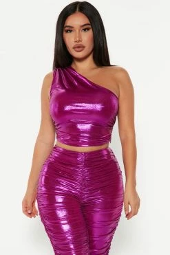 Fashion Nova The Highlight Of Your Night Pant Set - Purple