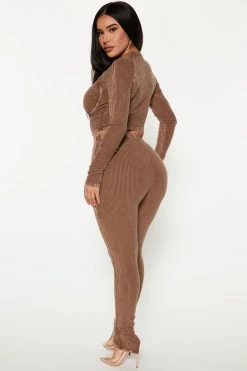 Fashion Nova Jaime Legging Set - Brown