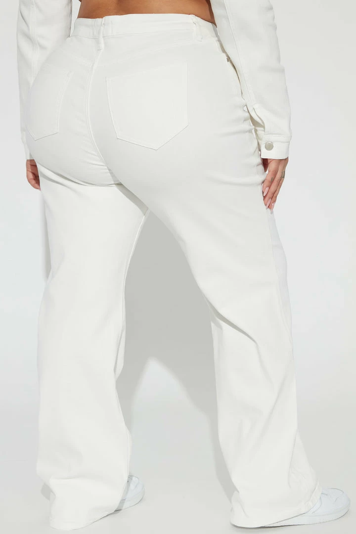 Fashion Nova Our Little Secret Straight Leg Jeans - White