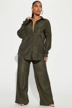 Fashion Nova Anita Pant Set - Olive