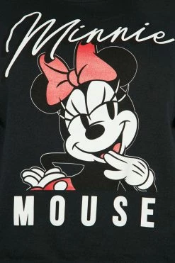 Fashion Nova Matching Separates Minnie Mouse Cropped Long Sleeve Top - Black