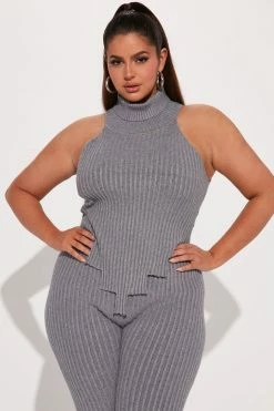 Fashion Nova Sweater Sets Tag Along Sweater Pant Set - Grey