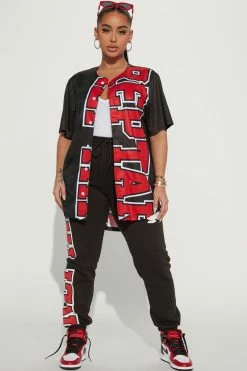 Fashion Nova Reptar Front And Back Screen Jersey Tee - Black Matching Separates