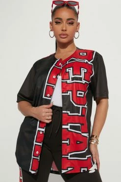 Fashion Nova Reptar Front And Back Screen Jersey Tee - Black Matching Separates