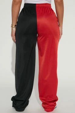 Fashion Nova Atlanta Splice Pant - Red/Black Matching Separates