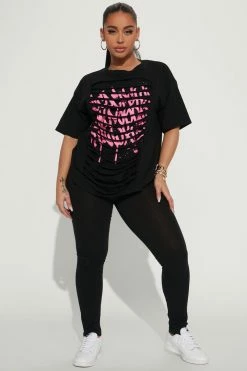 Fashion Nova Legging Sets Distressed Again Legging Set - Black