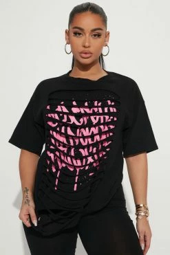 Fashion Nova Legging Sets Distressed Again Legging Set - Black