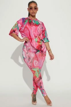 Fashion Nova Legging Sets Out Of This World Legging Set - Pink