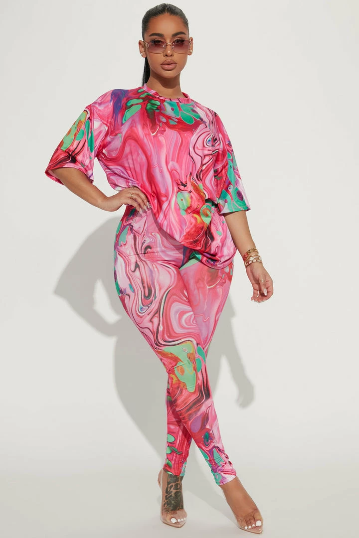 Fashion Nova Legging Sets Out Of This World Legging Set - Pink