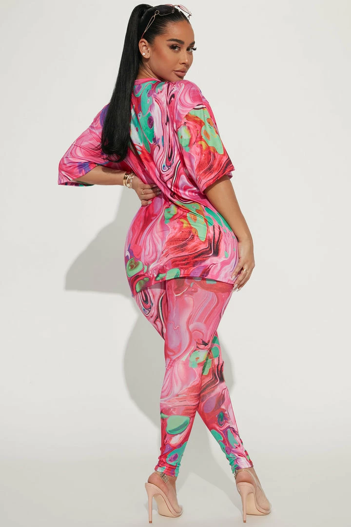 Fashion Nova Legging Sets Out Of This World Legging Set - Pink