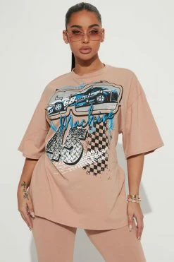 Fashion Nova Finish First Legging Set - Taupe/combo Legging Sets