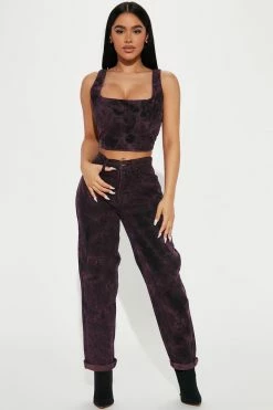 Fashion Nova Standing Out Denim Bustier - Purple Matching Separates