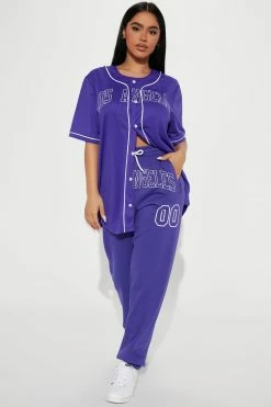 Fashion Nova Love For Los Angeles Jersey Tee - Purple